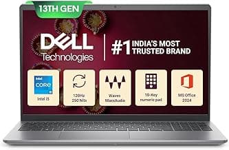 Dell 15 (Previously Inspiron), 13th Gen Intel Core i5-1334U (16GB RAM, 1TB SSD) FHD, Anti-Glare 15.6"/39.62cm, Windows 11 MSO'24, Silver, 1.62kg, 12 Month McAfee, Thin & Light, Backlit Keyboard Laptop