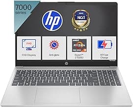HP 15, AMD Ryzen 3 7320U (8GB LPDDR5, 512GB SSD) FHD, Anti-Glare, Micro-Edge, 15.6"/39.6cm, Win 11, Office 21, Silver, 1.59kg, fc0154AU, AMD Radeon Graphics, 1080p FHD Camera Laptop