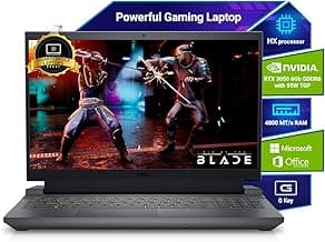 Dell G15, 13th Gen Intel Core i5-13450HX Processor, NVIDIA RTX 3050-6GB, 16GB DDR5, 512GB SSD, FHD, 15.6"/39.62cm, Windows 11, Microsoft Office Home 2024, 2.65KG, G15-5530, Backlit Keyboard, Gaming Laptop