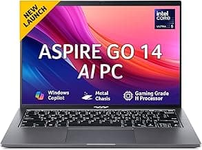 acer AspireGo14, Intel Core Ultra5 125H AI Processor,Office 2024 + M365 Basic, 16 GB RAM, 512 GB SSD, WUXGA IPS, 14.0"/35.56 cm, Win 11 Home, Steel Gray, 1.5 kg, AG14-71M, Backlit KB, Premium Laptop
