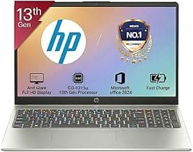 HP 15, 13th Gen Intel Core i3-1315U Laptop (8GB DDR4,512GB SSD) Anti-Glare, Micro-Edge,15.6''/39.6cm, FHD, Win11,M365 Basic(1yr),Office Home24, Silver,1.59kg, FHD Camera w/Privacy Shutter, fd0569TU