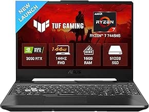 ASUS TUF A15 (2025), AMD Ryzen 7 7445HS,RTX 3050-4GB,75W TGP,16GB DDR5(Upgradeable Upto 64GB) 512GB SSD,FHD,15.6",144Hz,RGB Keyboard,Windows 11,Graphite Black,2.3 Kg FA506NCG-HN199W, Gaming Laptop